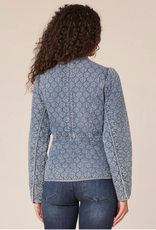 Shannon Passero Democracy B75669ULE Washed Denim Quilted Zip-Up Jacket CE