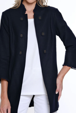 Multiples Multiples Midnight Open Front  3/4 Flounce Sleeve  Lined Jacket  KE