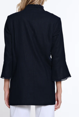 Multiples Multiples Midnight Open Front  3/4 Flounce Sleeve  Lined Jacket  KE