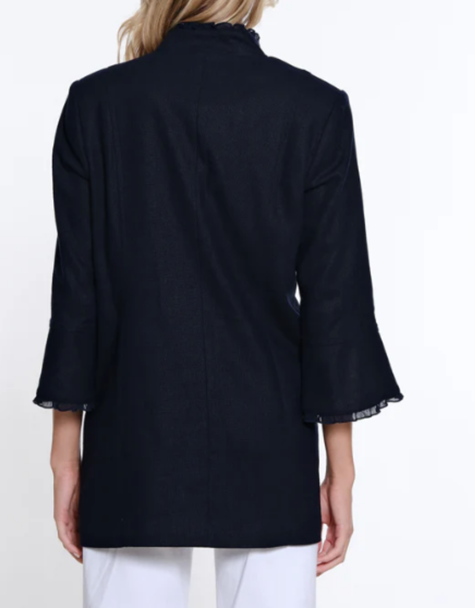 Multiples Multiples Midnight Open Front  3/4 Flounce Sleeve  Lined Jacket  KE