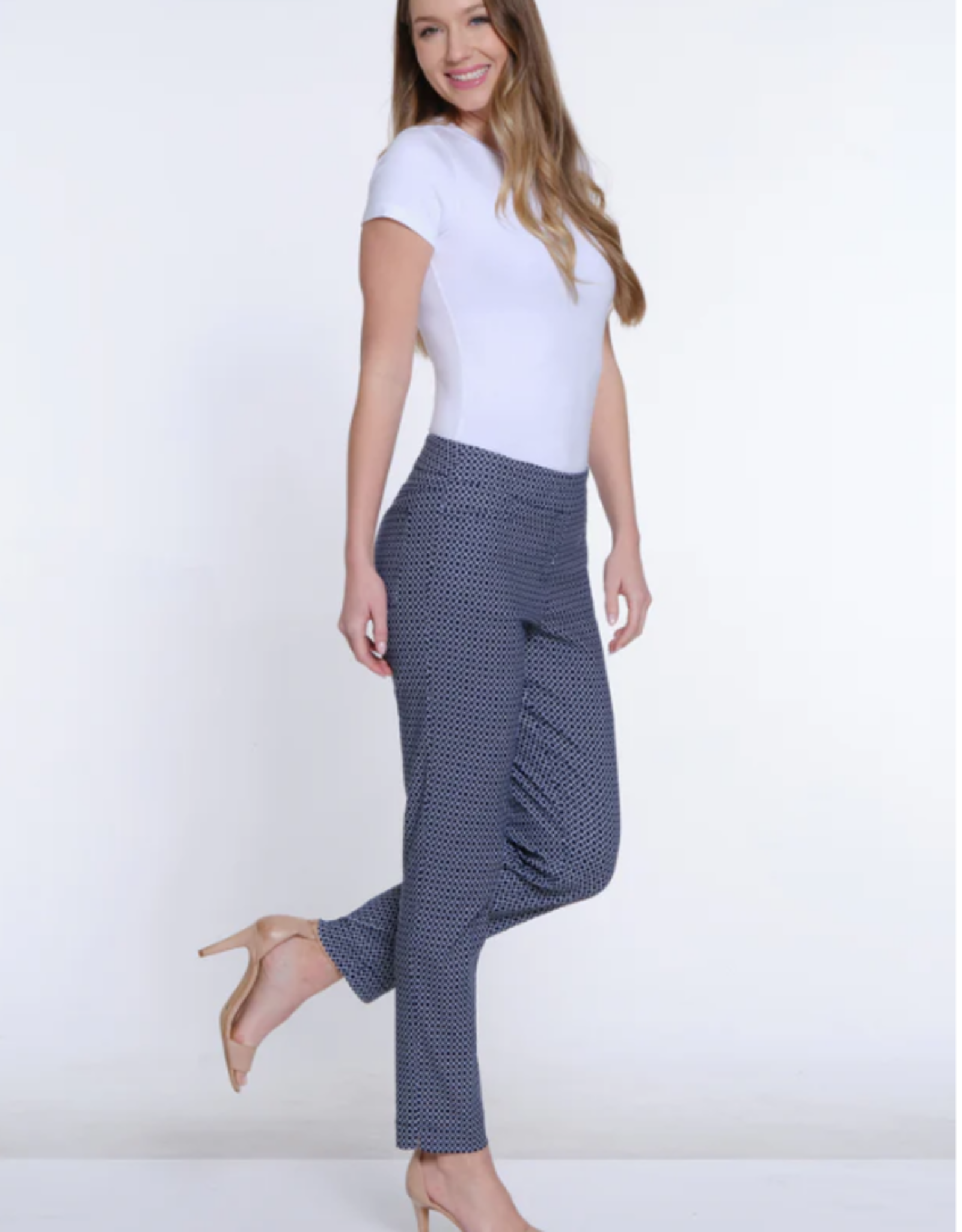Slimsation Slimsation  Blk/Wht Print Pull On Ankle Pant CE