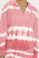 Wearables Wearables Pink/ White Tie Dye Hooded V-Neck Long Sleeve Sweatshirt CC