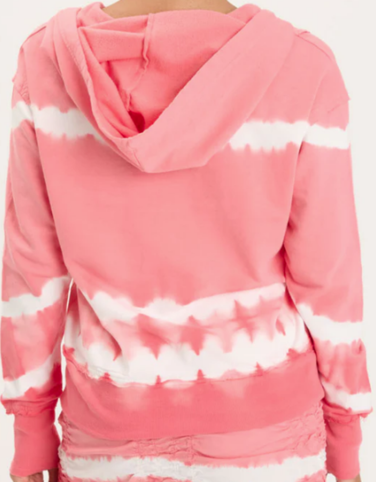 Wearables Wearables Pink/ White Tie Dye Hooded V-Neck Long Sleeve Sweatshirt CC