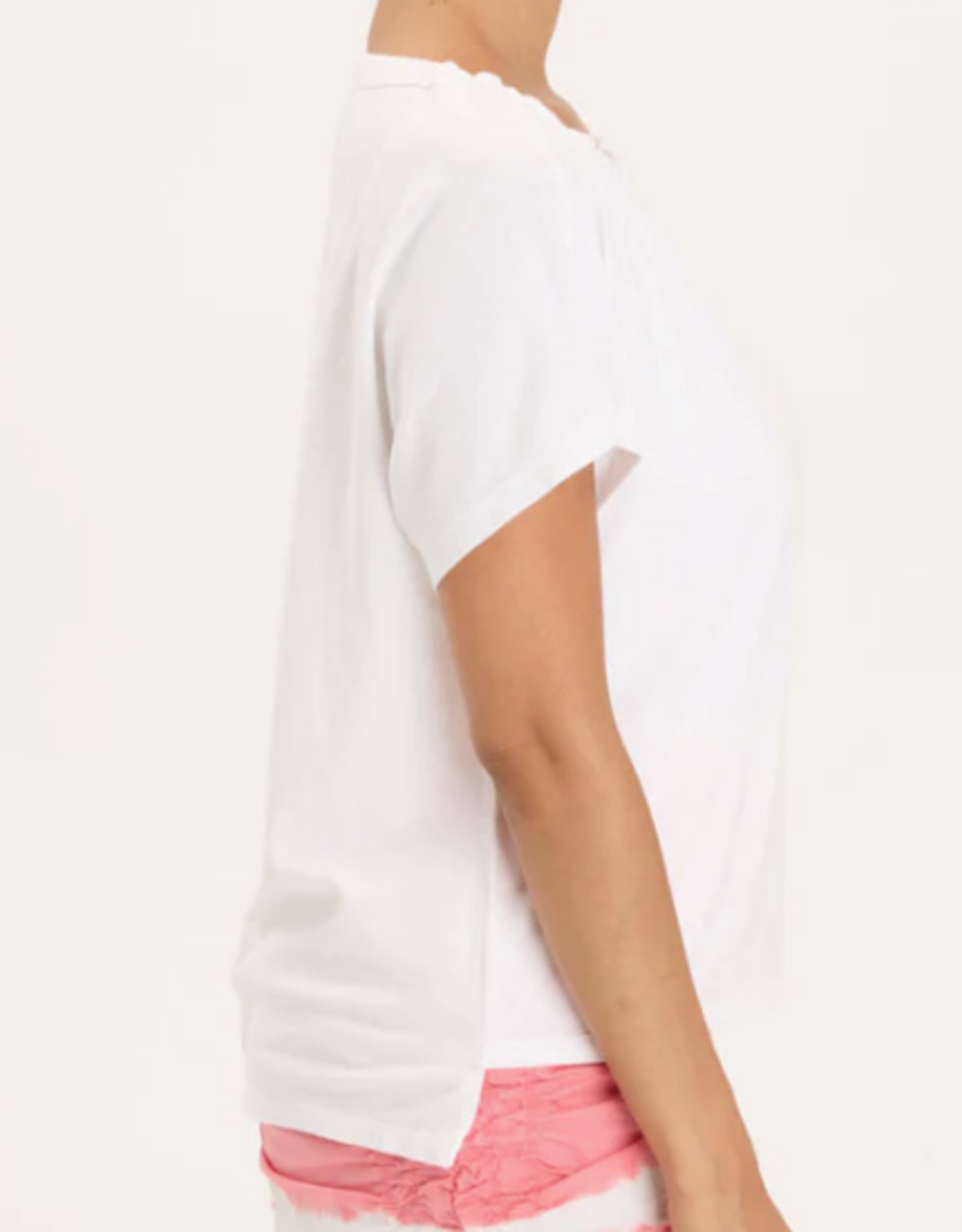 Wearables Wearables White  Boat Neck Short Sleeve Top LH