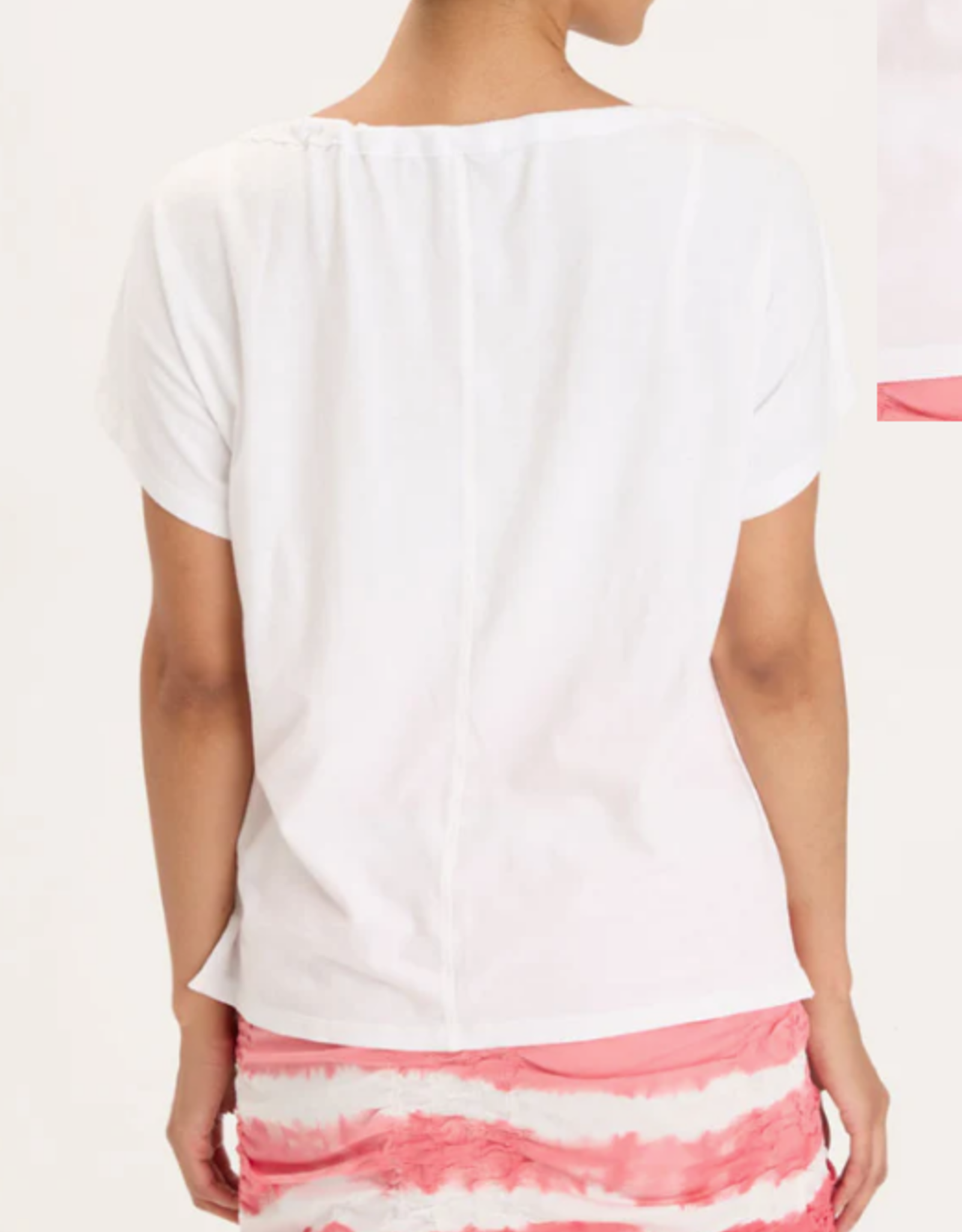 Wearables Wearables White  Boat Neck Short Sleeve Top LH