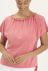 Wearables Wearables Salmon Pink  Boat Neck Short Sleeve Top LH