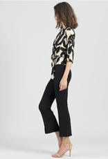 Clara Sunwoo Clara Sunwoo Black/Beige Leaf Print Side Tie Top