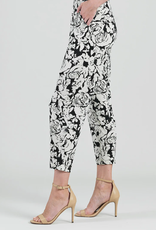 Clara Sunwoo Clara Sunwoo Black/Bone Rose Print Pull-Up Pant w/Pockets