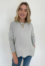 Metric Knits Metric Knits Pearl Grey Long Sleeve Sweater Top