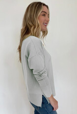 Metric Knits Metric Knits Pearl Grey Long Sleeve Sweater Top