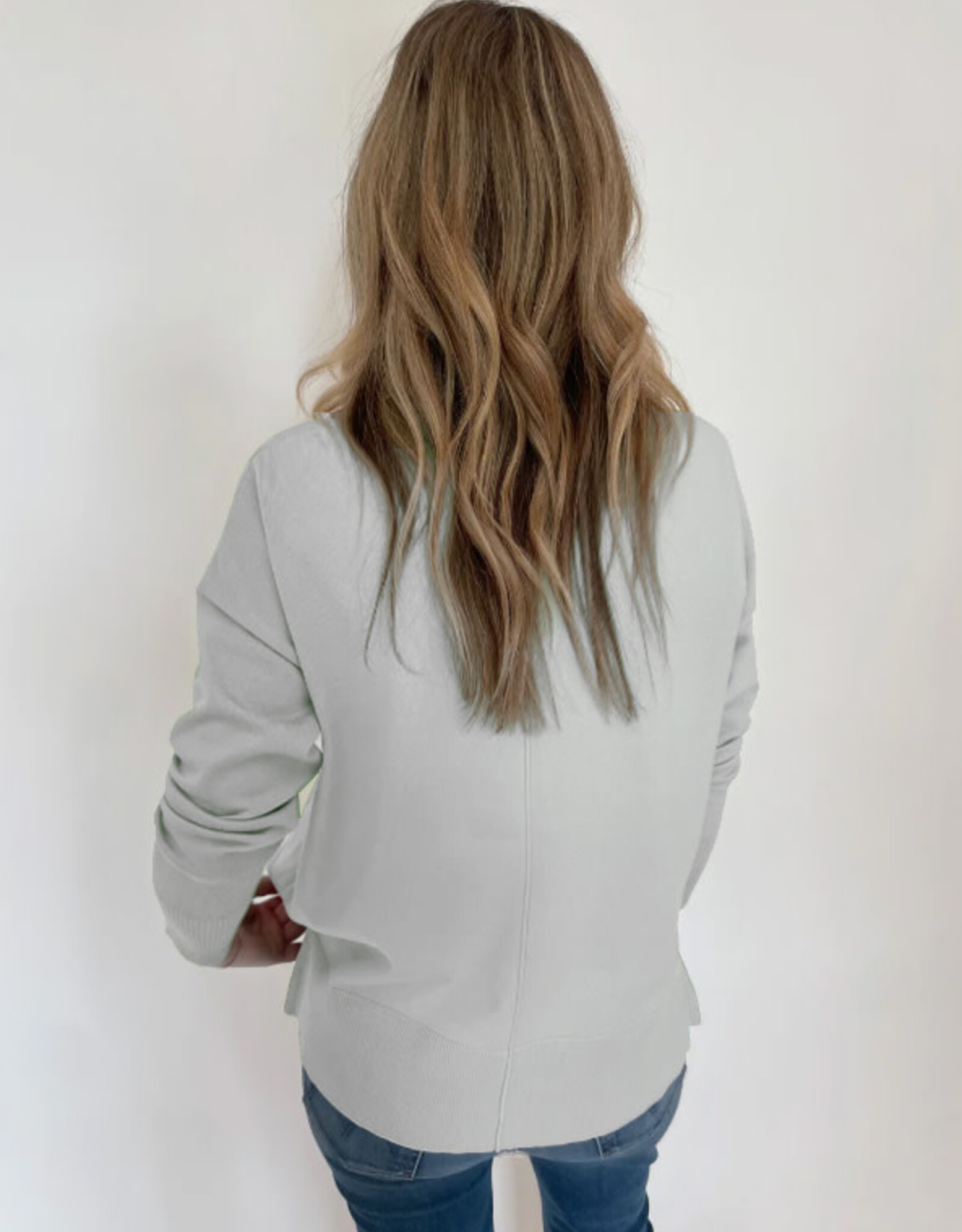 Metric Knits Metric Knits Pearl Grey Long Sleeve Sweater Top