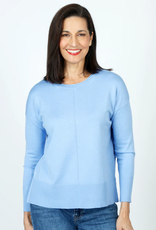 Metric Knits Metric Knits Light Denim Long Sleeve Sweater Top