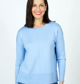Metric Knits Metric Knits Light Denim Long Sleeve Sweater Top