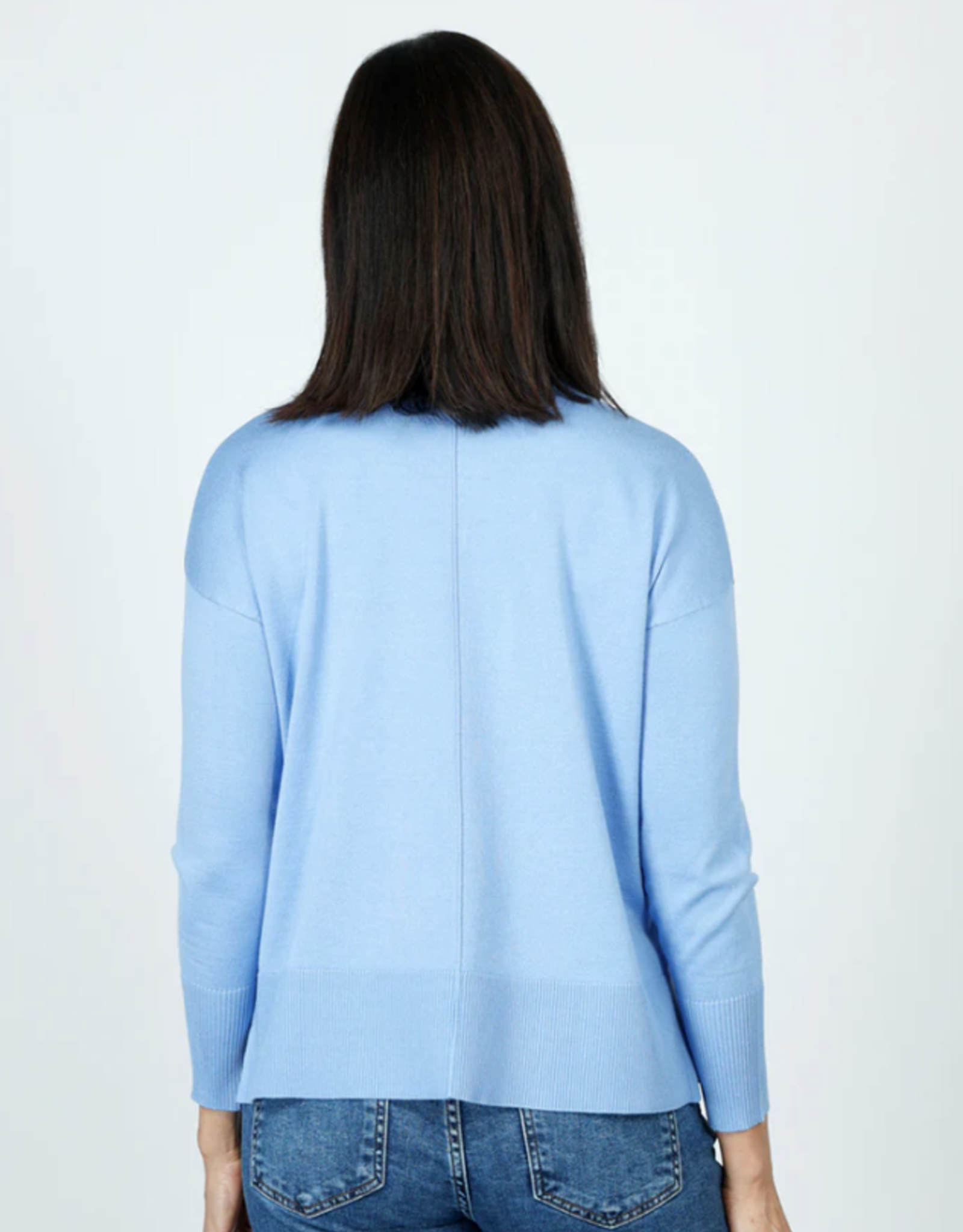 Metric Knits Metric Knits Light Denim Long Sleeve Sweater Top