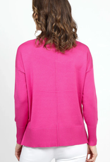 Metric Knits Metric Knits Pink Palm Long Sleeve Sweater Top