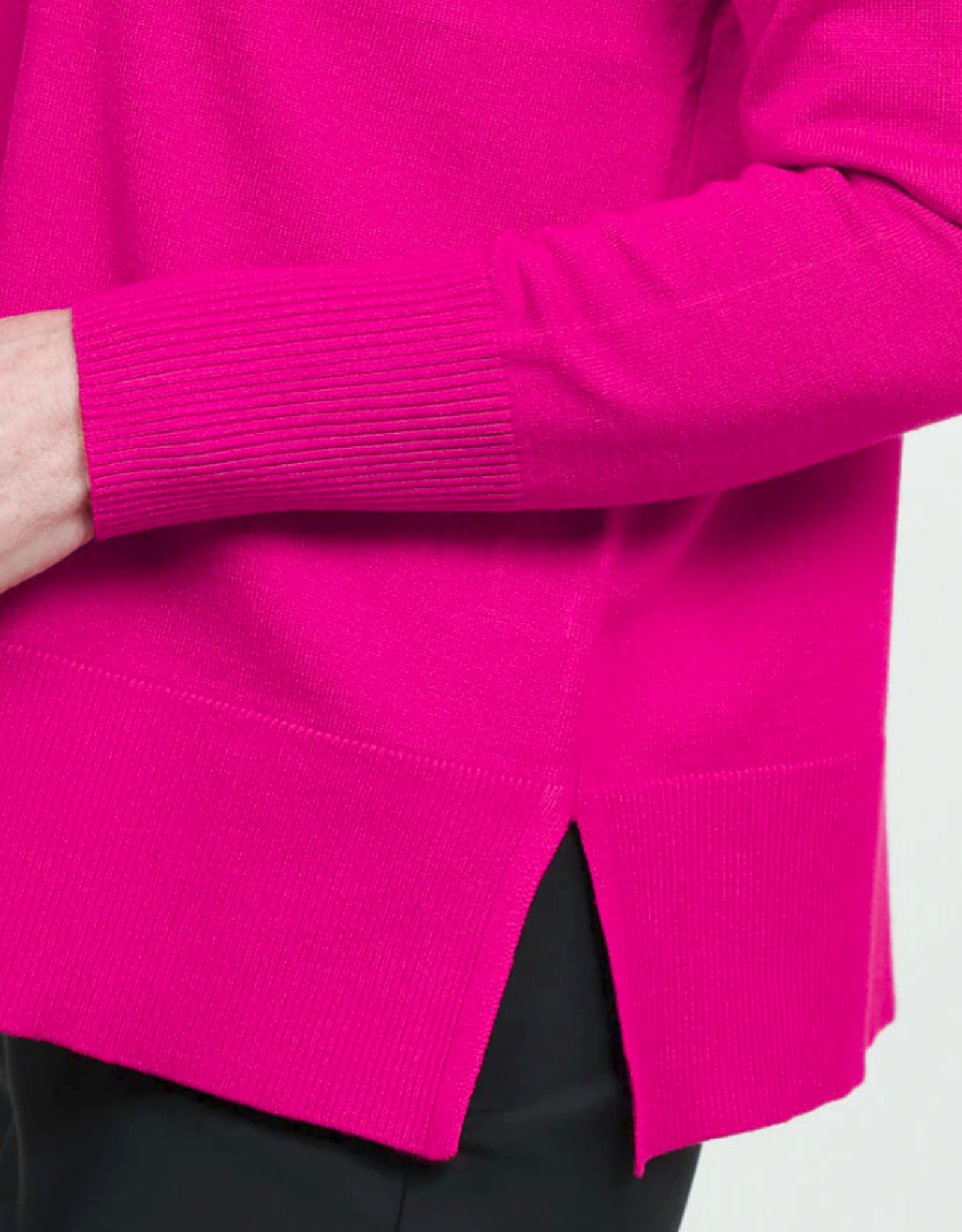 Metric Knits Metric Knits Pink Palm Long Sleeve Sweater Top
