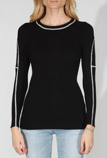 Meteric Knits Metric Knits Black w/Contrast Ribbed L/S Top