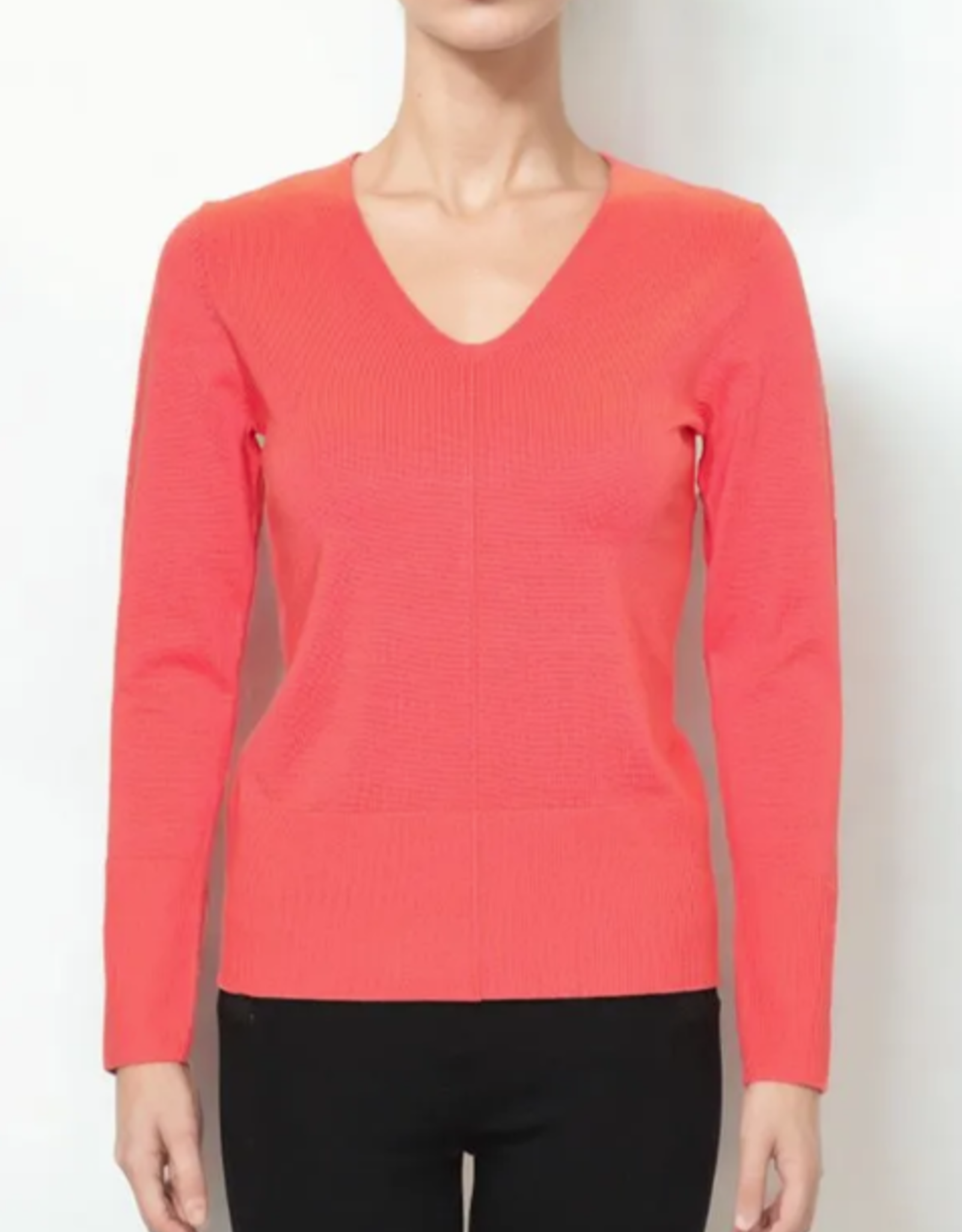 Metric Knits Metric Knits Tiger Lily V-Neck Long Sleeve Sweater Top