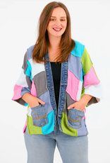 Shannon Passero Shannon Passero Multi Patched Knit w/Denim Acct Cardigan