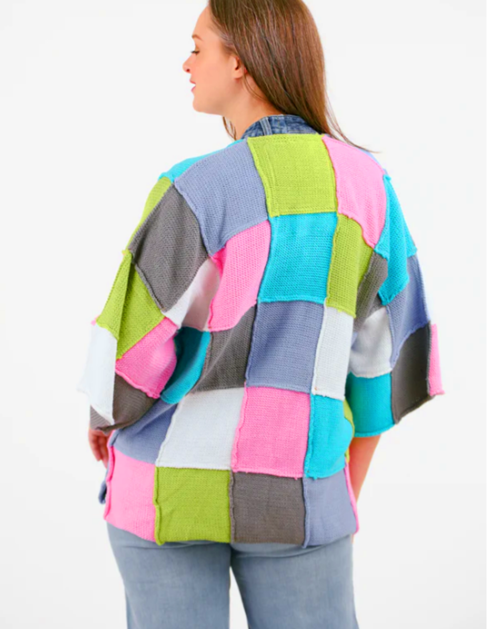 Shannon Passero Shannon Passero Multi Patched Knit w/Denim Acct Cardigan