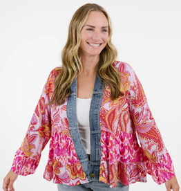 Shannon Passero Shannon Passero Patched w/Denim Acct. L/S Cardigan AS
