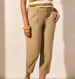 Tribal Tribal Nude Olive Girlfriend Barrel Crop Zip-Up Jean