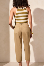Tribal Tribal Nude Olive Girlfriend Barrel Crop Zip-Up Jean