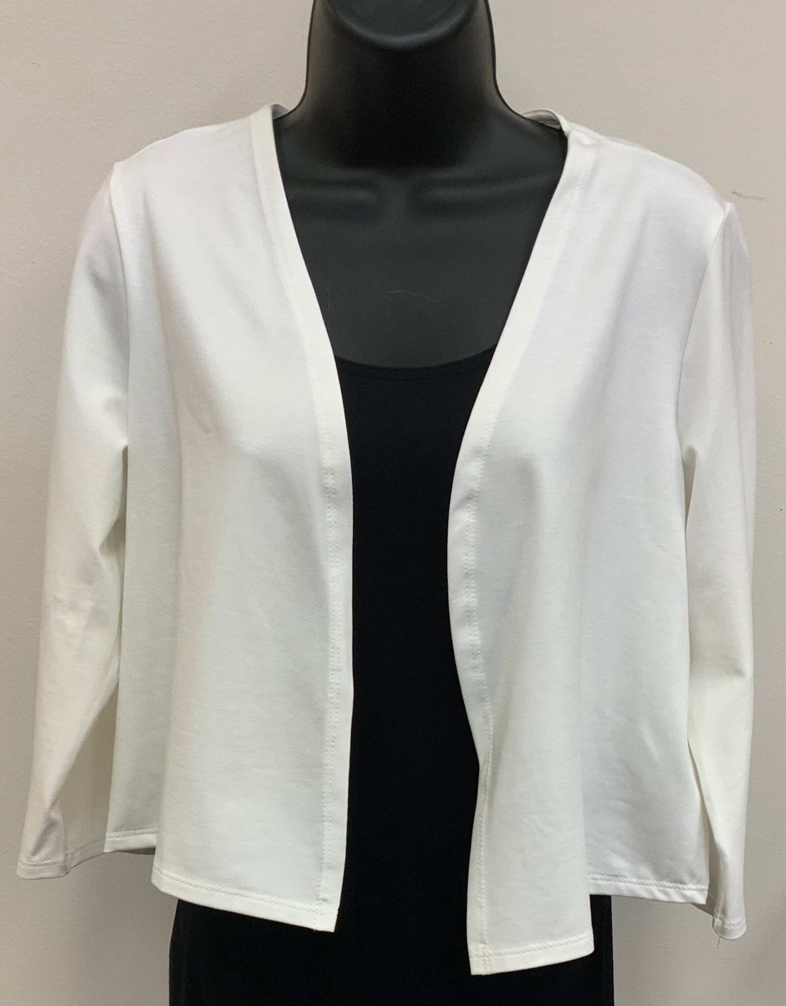 Michael Tyler Michael Tyler Off White Open Front 3/4 Sleeve  Cardigan LC