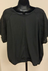 Tribal Tribal Black REVERSIBLE Knit Detail Crew Neck S/S