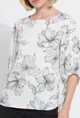 Lysse Lysse White Silk Floral Print Balloon Sleeve Top HB Lysse Lysse White Silk Floral Print Balloon Sleeve Top HB
