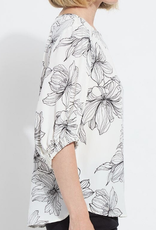 Lysse Lysse White Silk Floral Print Balloon Sleeve Top HB Lysse Lysse White Silk Floral Print Balloon Sleeve Top HB