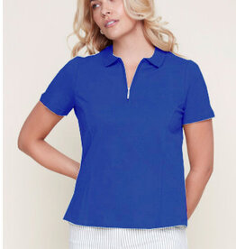 Renuar Renuar Royal 1/4 Zip  Polo Short Sleeve Top AA
