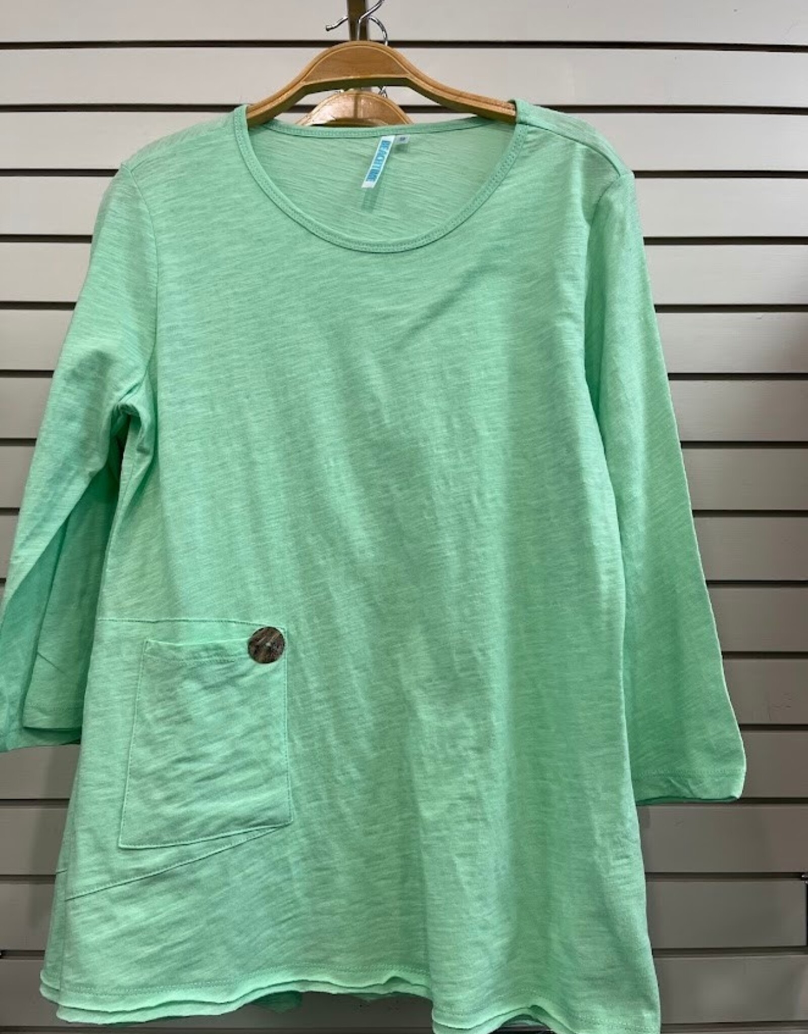 Beachtime BEACHTIME UPF 50+ CSB5233 Lime Round Neck 3/4 Sleeve Top LA