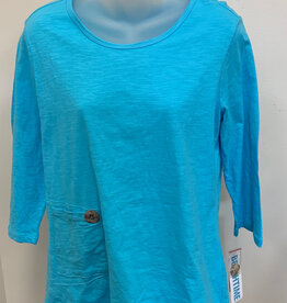 Beachtime BEACHTIME UPF 50+ CSB5233 Turquoise Round Neck 3/4 Sleeve Top LA