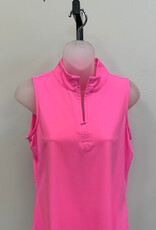 Beachtime BEACHTIME UPF 50+ SPF5211S Pink 1/4 Zip Sleeveless Top  LO