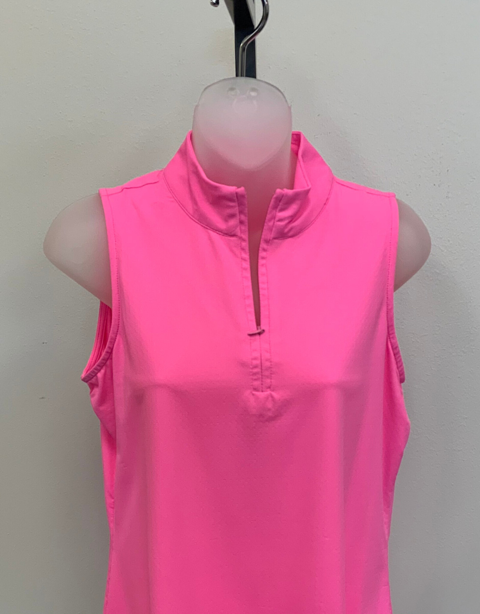 Beachtime BEACHTIME UPF 50+ SPF5211S Pink 1/4 Zip Sleeveless Top  LO