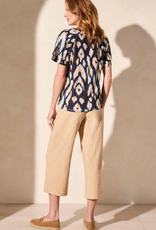 Tribal Tribal Navy Multi Print Round Neck Short Sleeve Top LK