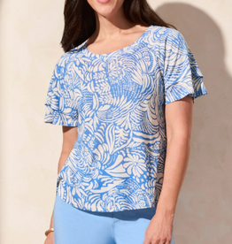 Tribal Tribal Riviera Multi Print Round Neck Short Sleeve Top LK