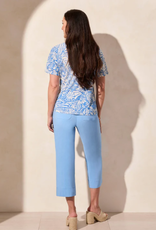 Tribal Tribal Riviera Multi Print Round Neck Short Sleeve Top LK