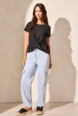 Tribal Tribal  Black Round neck S/S W/ Twist Knot Detail Top LR