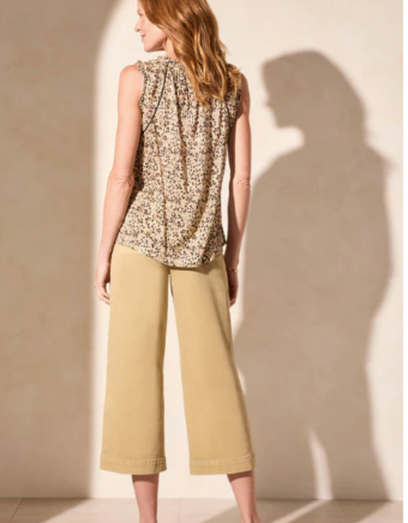 Tribal Tribal Soft Tan Print Round Neck Top AK