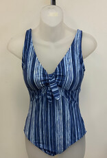 Tribal Tribal  Jet Blue Stripe One Piece Swimsuit CK