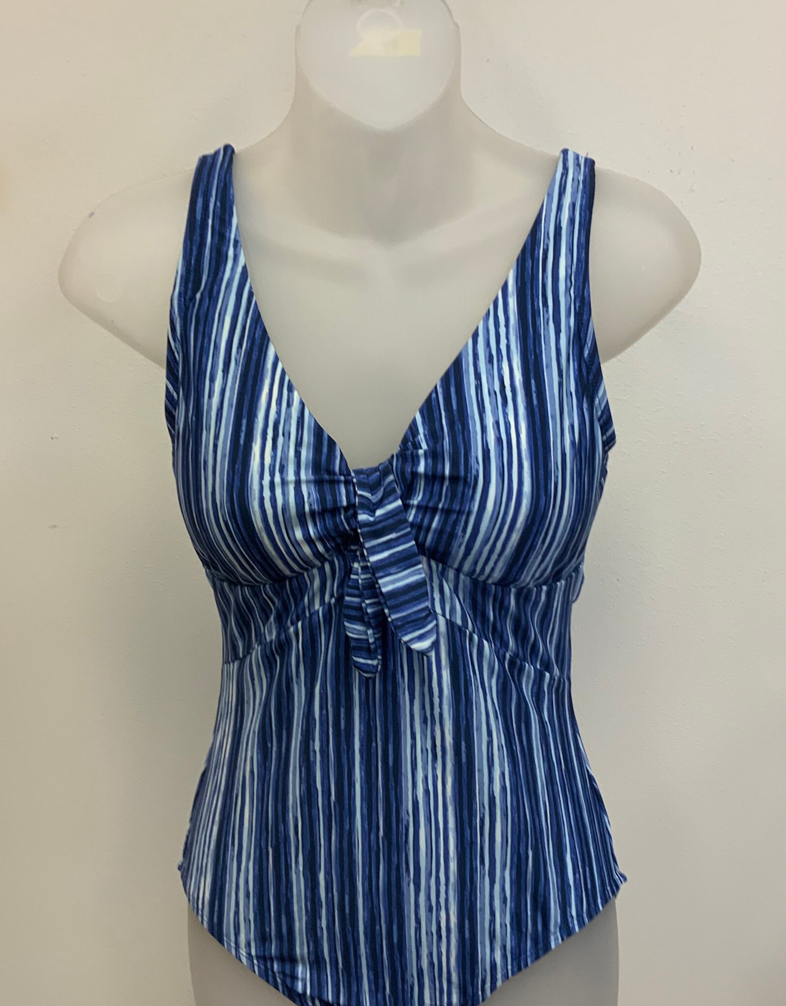 Tribal Tribal  Jet Blue Stripe One Piece Swimsuit CK
