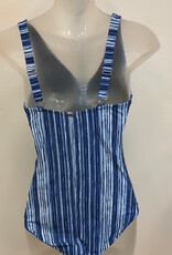 Tribal Tribal  Jet Blue Stripe One Piece Swimsuit CK