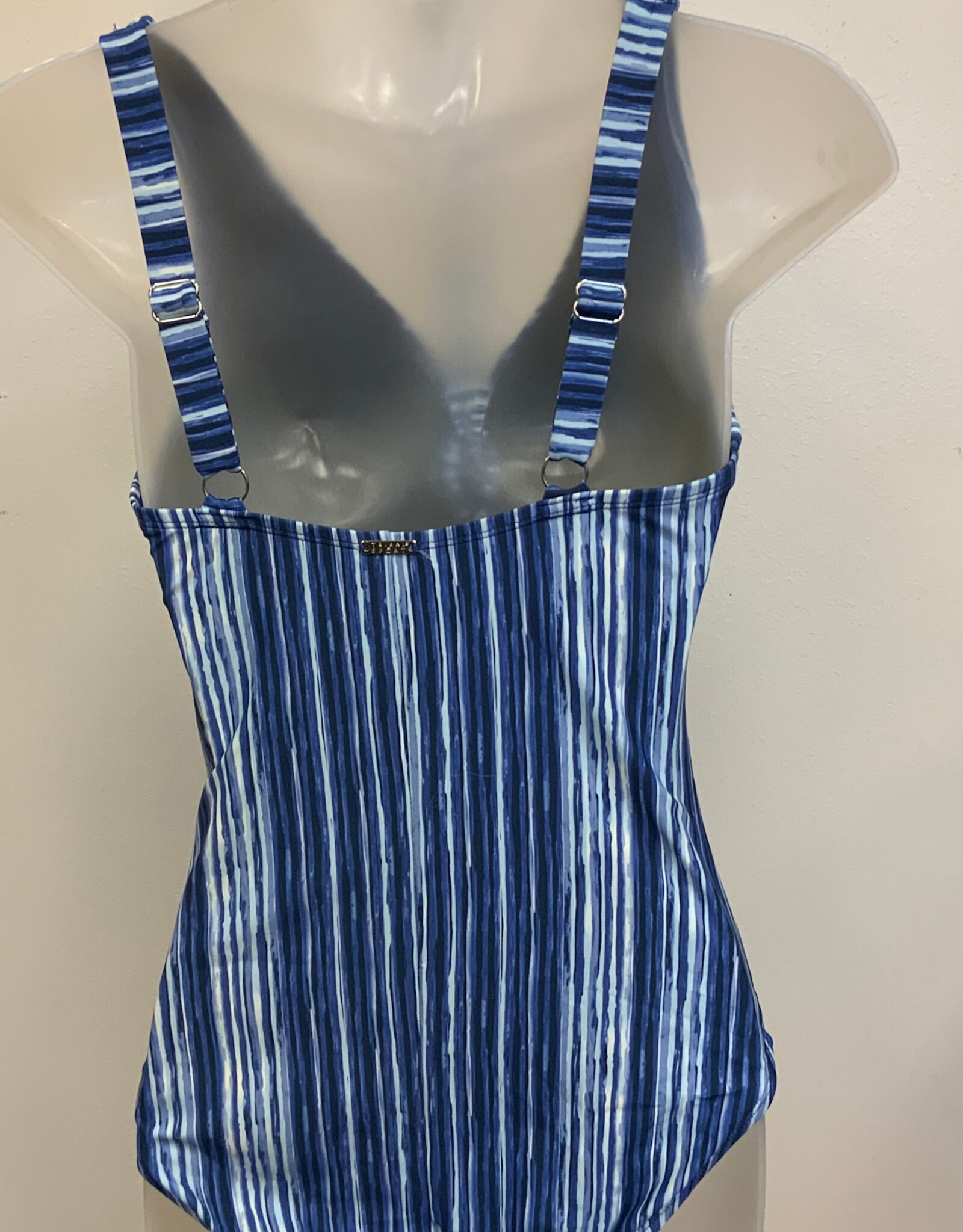 Tribal Tribal  Jet Blue Stripe One Piece Swimsuit CK