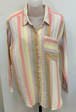 Tribal Tribal  Sun Ray  Stripe Button Up Long Sleeve Shirt CE