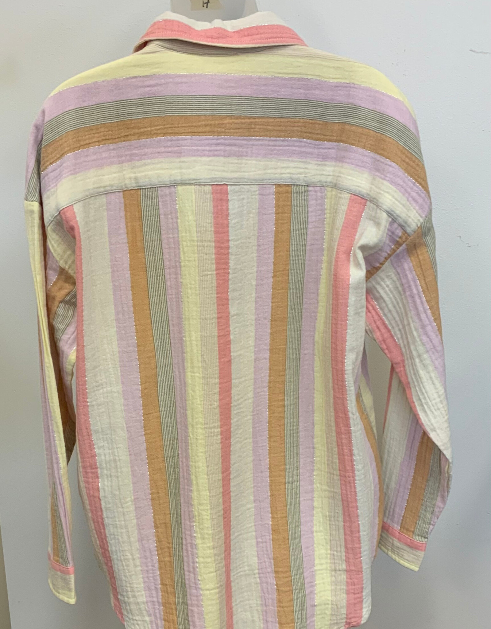 Tribal Tribal  Sun Ray  Stripe Button Up Long Sleeve Shirt CE