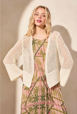 Tribal Tribal Coco Milk Bell Sleeve Open Stitch Open Cardigan CA