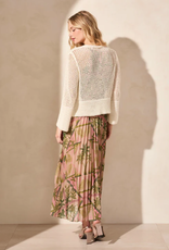 Tribal Tribal Coco Milk Bell Sleeve Open Stitch Open Cardigan CA