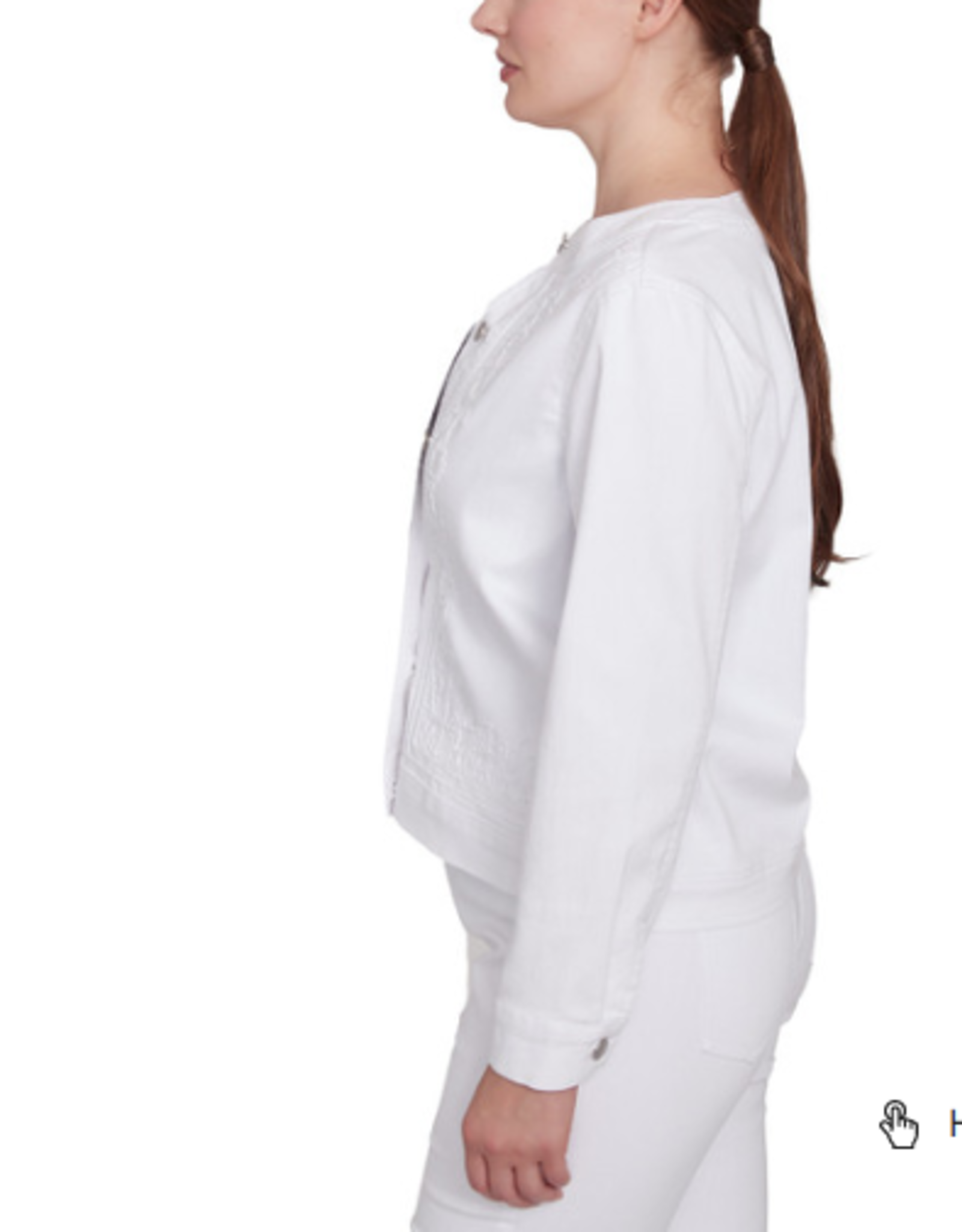 Ruby Rd Ruby Rd White Petite Button-Up Embroidery Detail L/S Jacket